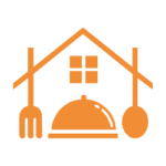 Signet des Darmstädter Küchenstudios: Haus mit Besteck